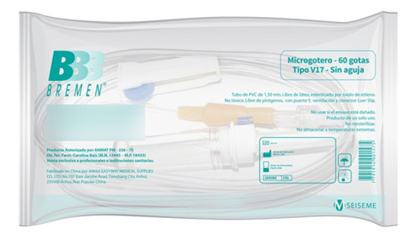 Guías Set De Infusión Macrogotero Para Suero S/aguja X 100 U 1
