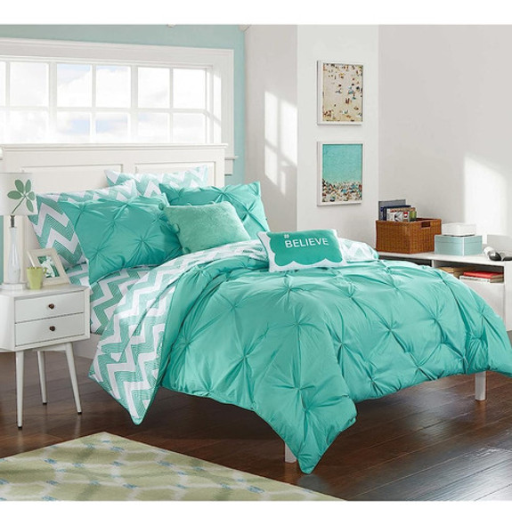 Chic Home 9 Piezas Louisville Pinch Chevron Print Reversible 0