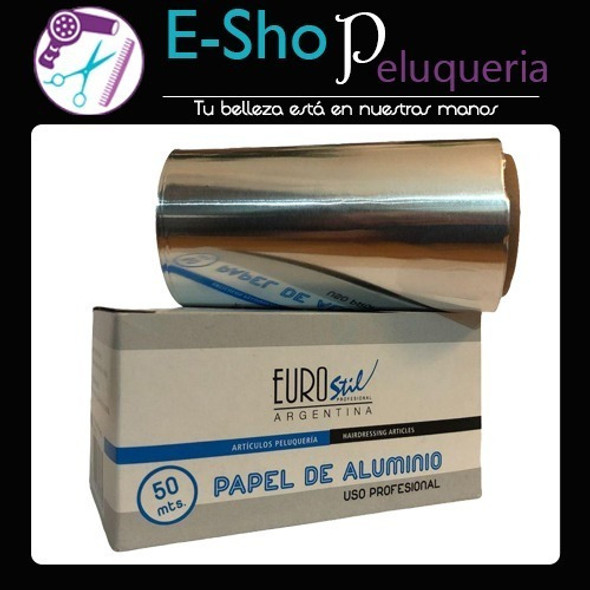 Papel Aluminio Eurostil 50 Mts Peluqueria Rollo 1 Papel Aluminio Eurostil 50 Mts Peluqueria Rollo 1
