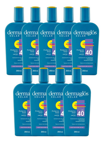 Combo X 9 Dermaglos Protector Solar Fps 40 Emulsión X 250 Ml 1