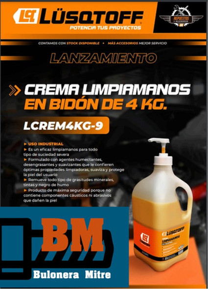 Crema Limpia Manos Gomerias Talleres X 4kg Naranja Lusqtoff 1 Crema Limpia Manos Gomerias Talleres X 4kg Naranja Lusqtoff 1