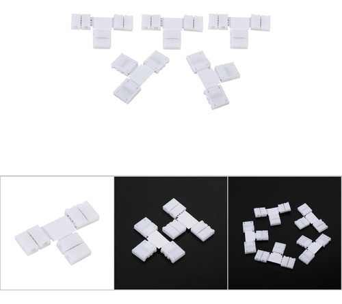 Conector Led 5050 Rgb 5 Peças Sem Solda, 4 Pinos, Clip-on S 0