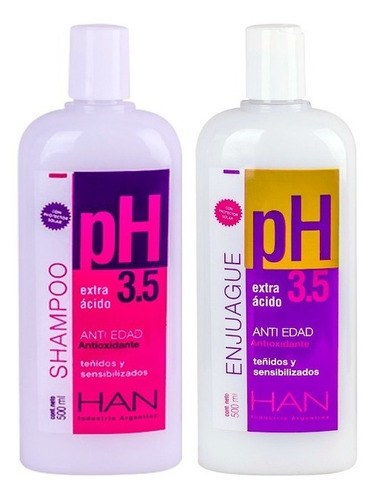 Shampoo Y Enjuague Han Ph 3.5 Teñidos Y Sensibilizados 500ml 0
