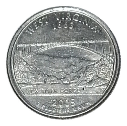 Moneda Conmemorativa 2005 Quarter Dollar -west Virginia 1863 0