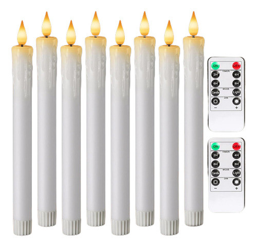 Velas Led Sin Llama Cera Real Control Remoto 24cm A Pilas X8 0