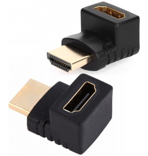 Adaptador Ficha Hdmi Hembra A Hdmi Macho Codo 90° Grados 1