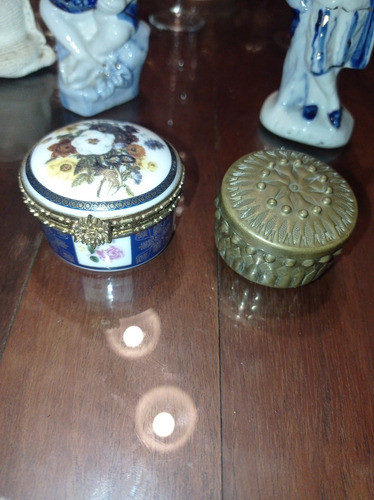 Porta Pastillas X2 Bronce Y Ceramica. 0