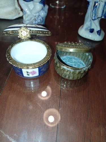 Porta Pastillas X2 Bronce Y Ceramica. 1