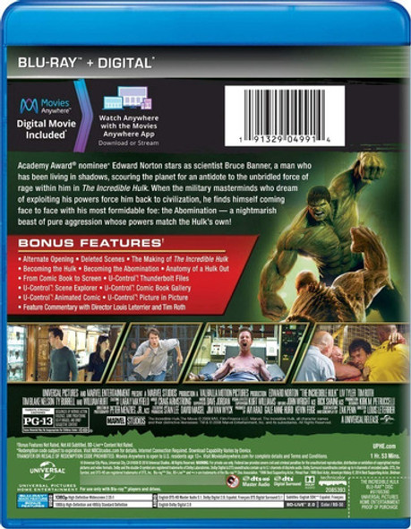 Blu-ray The Incredible Hulk / El Increible Hulk (2008) 1