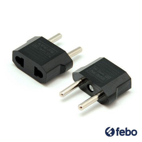 Enchufe Adaptador De Ficha Americana 3 Patas Chatas Febo 1