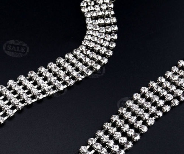 Plata 5row Metal Cristal Rhinestone Cuerpo Cintura Cadena Bl 1 Plata 5row Metal Cristal Rhinestone Cuerpo Cintura Cadena Bl 1