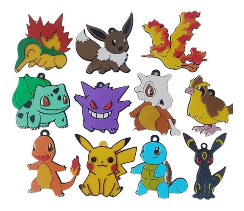 35 Souvenirs Pokemon, Personajes, Llavero,tirador Mochila 3d 0
