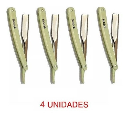 Navalhete Inox Para Barbear Prof Sekich - 4 Unid Marfim 1