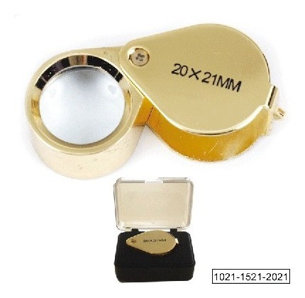 Lupa Plegable Metálica Con Lente De Cristal De 10x 0