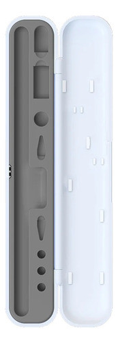 Case Estojo Compatível Apple Pencil 1 E 2 Branca Fundo Cinza 0