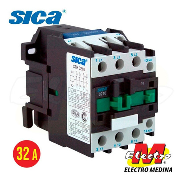 Contactor 32a 1na 220v 50hz Ctr-3210 Sica Electro Medina 1
