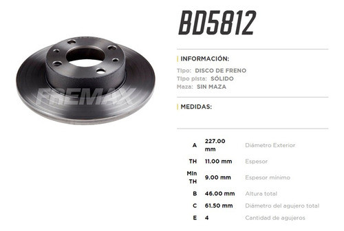 Disco Fr Del Fiat 124/127/128/131/147/850/900/oggi/panda 0