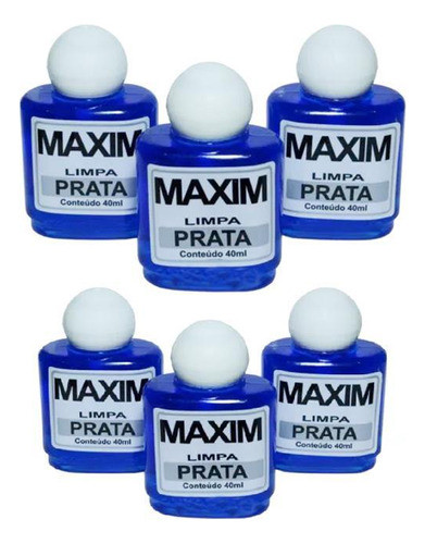 Kit 6 Limpa Prata 925 Maxim 40ml Azul  Liquido 0