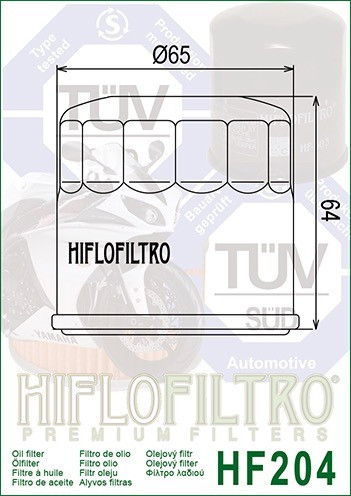 Filtro De Aceite Hf204 Triumph Tiger 800 11/17 Motoshop16 1