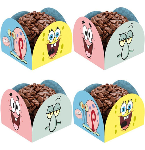 100 Unidades - Porta Forminha De Doce - Festa Bob Esponja 0 100 Unidades - Porta Forminha De Doce - Festa Bob Esponja 0