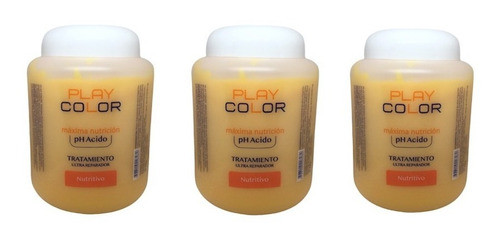 3 Baño De Crema Máxima Nutrición Ph Ácido Play Color 1kg 0