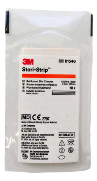 3m Steri Strip Suturas Cutaneas Reforzadas Blister X 20 U 0