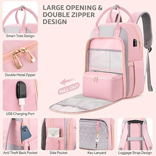 Mochila De Almuerzo Para Mujer, Mochila Para Portátil De 15, 1