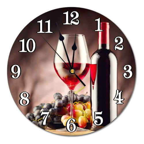 Abucaky - Reloj De Pared Con Uvas Maduras, Funciona Con Pila 0