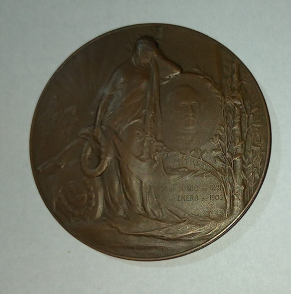 Medalla Argentina Homenaje Gral. Mitre 1821-1906 Excelente 1
