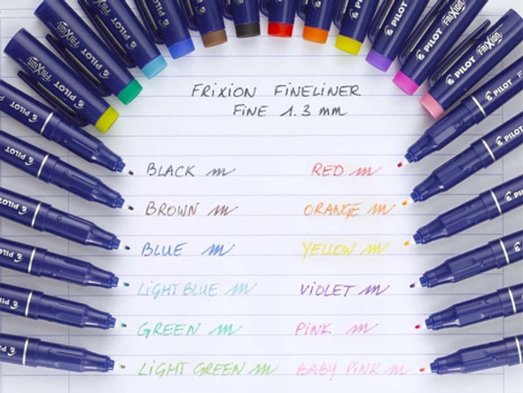 12 Marcadores Pilot Fineliner Borrables Colores Brillantes 1