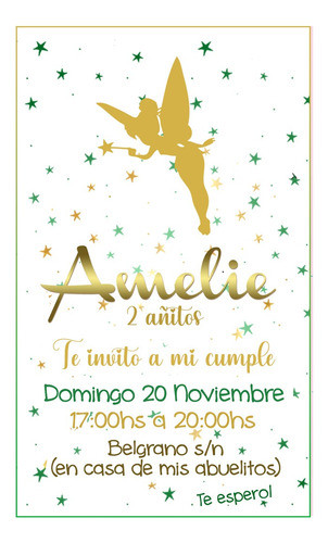 Invitación Virtual Digital Imagen - Tinker Bell / Campanita 0
