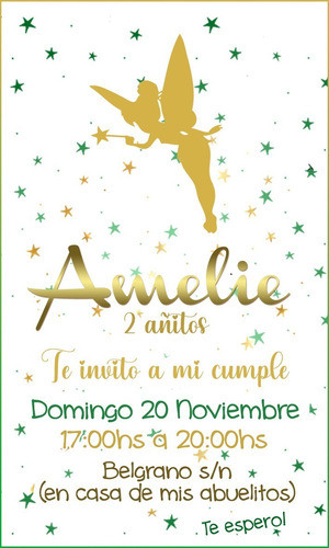 Invitación Virtual Digital Imagen - Tinker Bell / Campanita 1