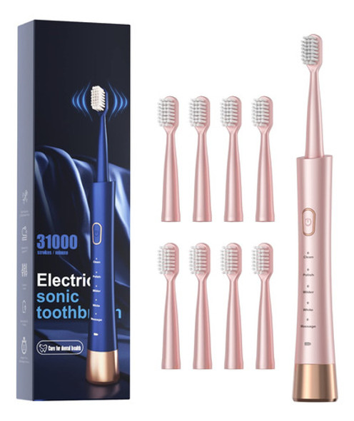 Escova De Dentes Elétrica Ajelu Sonic Recarregável Com 8 Cab 0 Escova De Dentes Elétrica Ajelu Sonic Recarregável Com 8 Cab 0