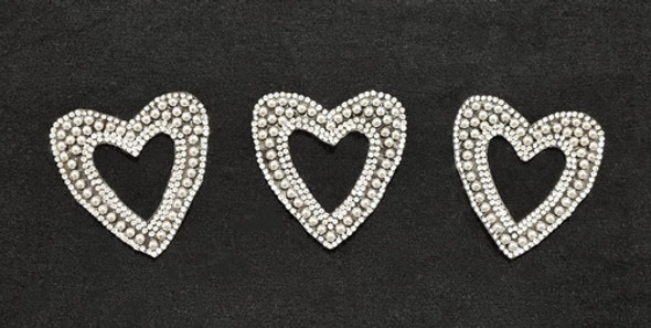 Aplique Termoadhesivo Corazones Con Strass Ed Limitada X 3 U 1