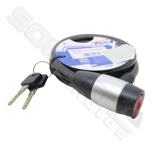 Trava Para Moto Com Cabo De Aço Encapado 12mm X 1200mm T-mac 1