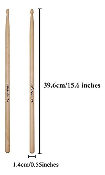 Antner 3 Pares Madera De Arce Baquetas 7 A Baquetas Para Niñ 1 Antner 3 Pares Madera De Arce Baquetas 7 A Baquetas Para Niñ 1