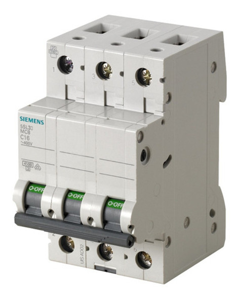 Kit Llave Termica Termomagnetica Tripolar 16a Siemens X4 Uds 1
