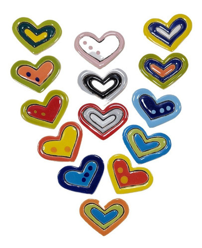 Figuras Forma De Corazón Chico De Ceramica X 5 Unidades 0