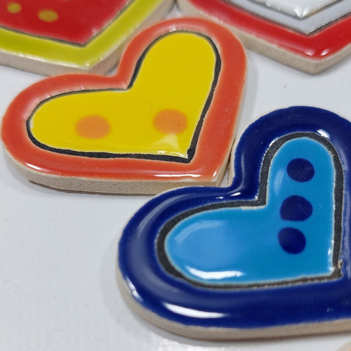 Figuras Forma De Corazón Chico De Ceramica X 5 Unidades 1