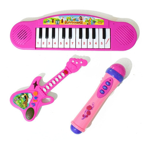 Set Musical Juguetes Guitarra Infantil + Microfono + Piano 0