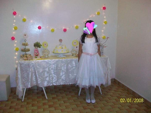 Vestido De Comunion .casi Nuevo Con Casaca Tul 0