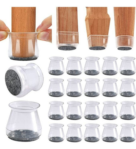 Regatones De Silicona Trasnparente Con Fieltro Pack 20 Small 0