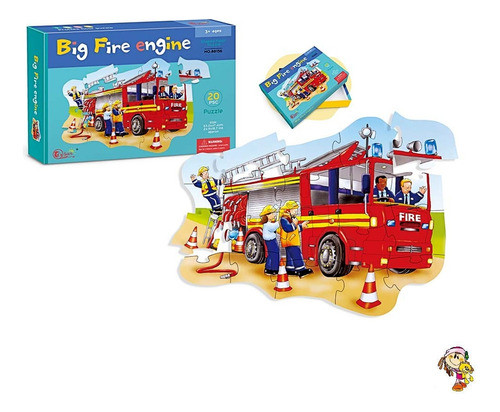 Rompecabeza Puzzle 20 Pzs Bomberos Infantil Big Fire Engine 1