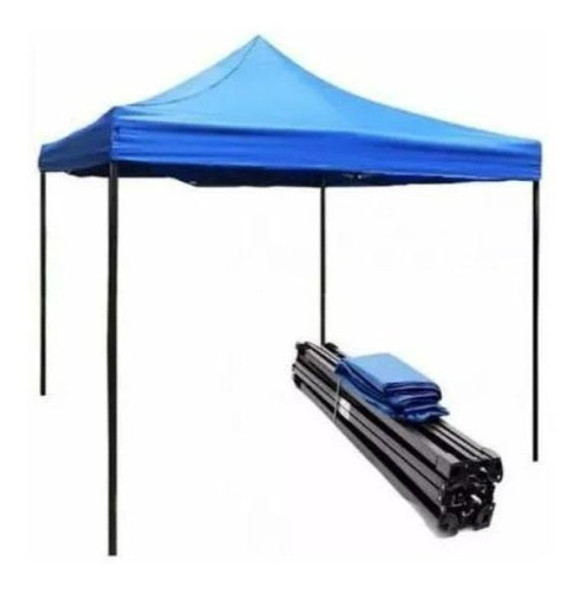 Gazebo Plegable 3 X 3 Mt Reforzado Azul Lona Toldo Impermeab 0