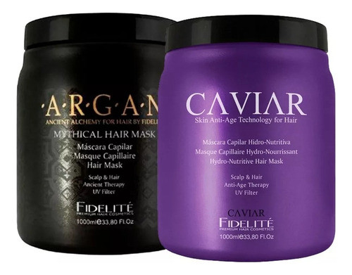 Mascara Caviar Nutricion Fidelite + Baño De Crema Argan 1kg 0
