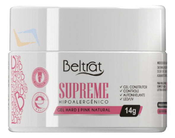 Gel Hard Supreme Pink Natural 14g Beltrat Alongamento Unhas 0