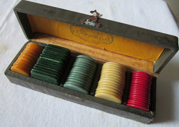Antiguo Juego De Fichas De  Lujo Calidad J.foglia Y Cia 0