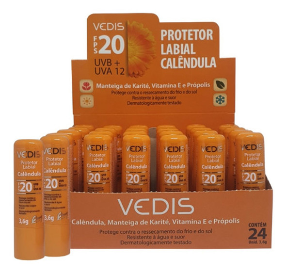 Protetor Labial Calêndula Fps 20 Display C/24 Un. - Vedis 0