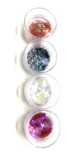 4 Glitter Borboleta Holográfico Prata Import Escolher 0