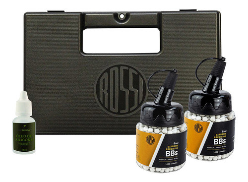 Combo Airsoft Bolinha 0.20g Rossi 2000un + Maleta + Silicone 0
